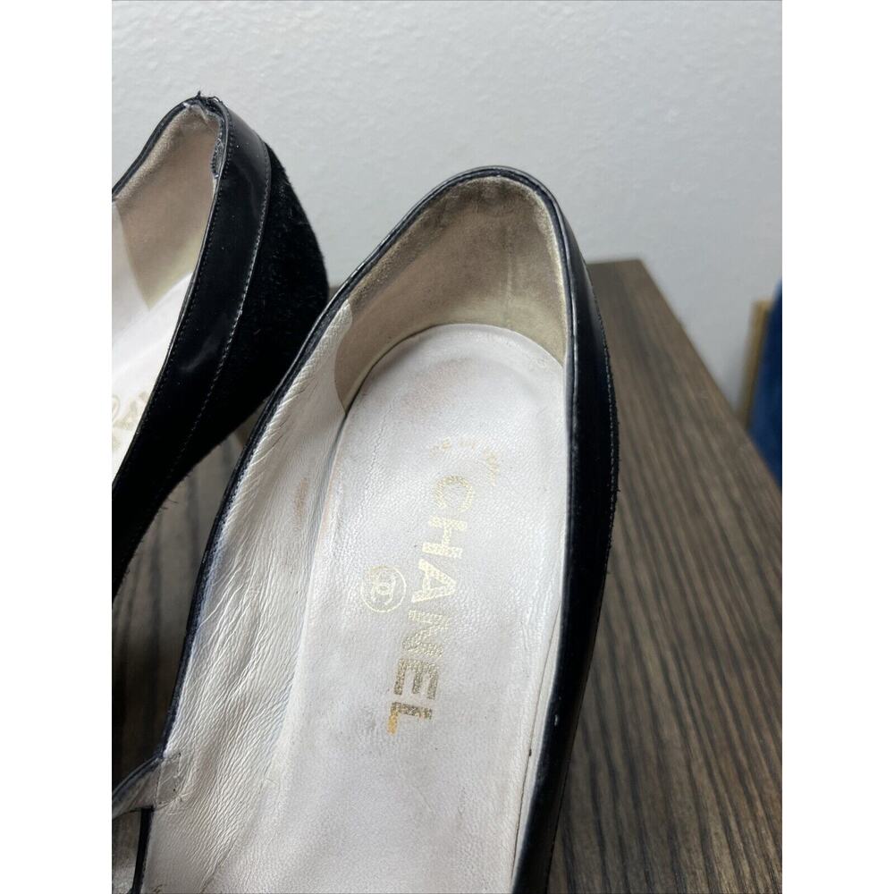 CHANEL COCO Chanel Classic 2 Tone Mary Jane Stilettos Heels Womens EU 37.5 7.5 - Picture 11 of 16